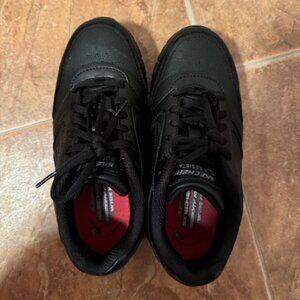 Skechers Women's Nampa Wyola Black 77235 Slip Resistant Work Shoes Wide SIZE 5.5